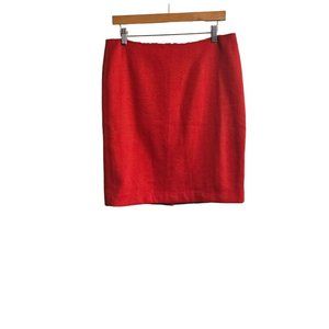 Anne Klein Skirt size 10 Petite red woven cotton